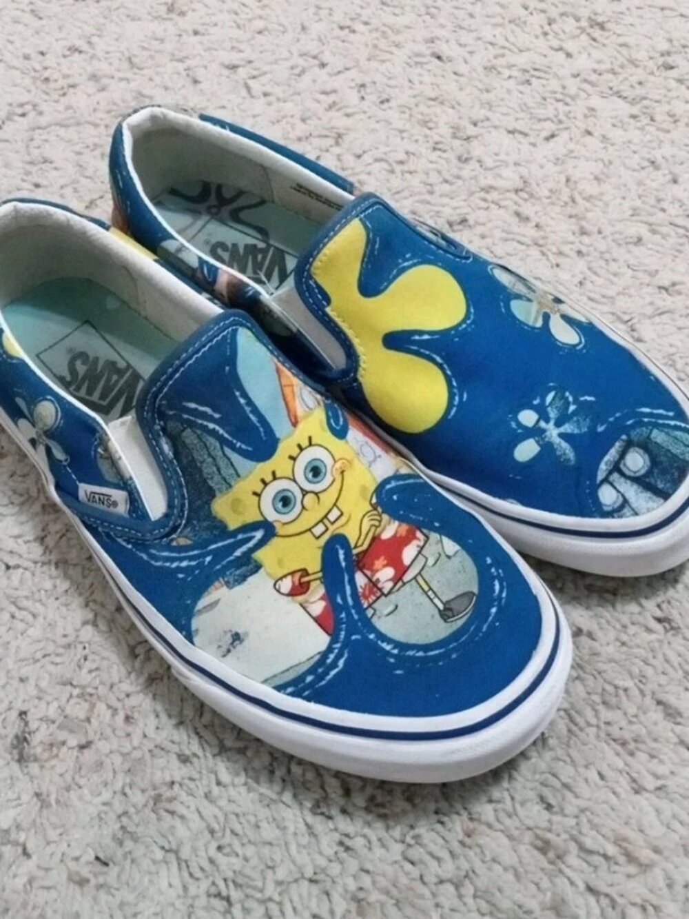 Vans X SpongeBob Squarepants - Casual Slip-On Shoes - Size Men's 8 Women's 9.5